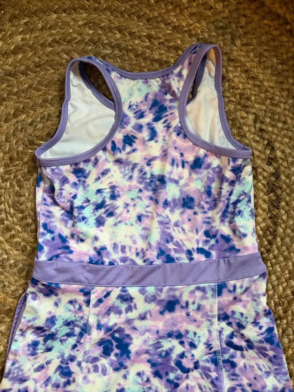 Lands' End Girls' Lavender and Purple Tie-Dye One-Piece Active Dress